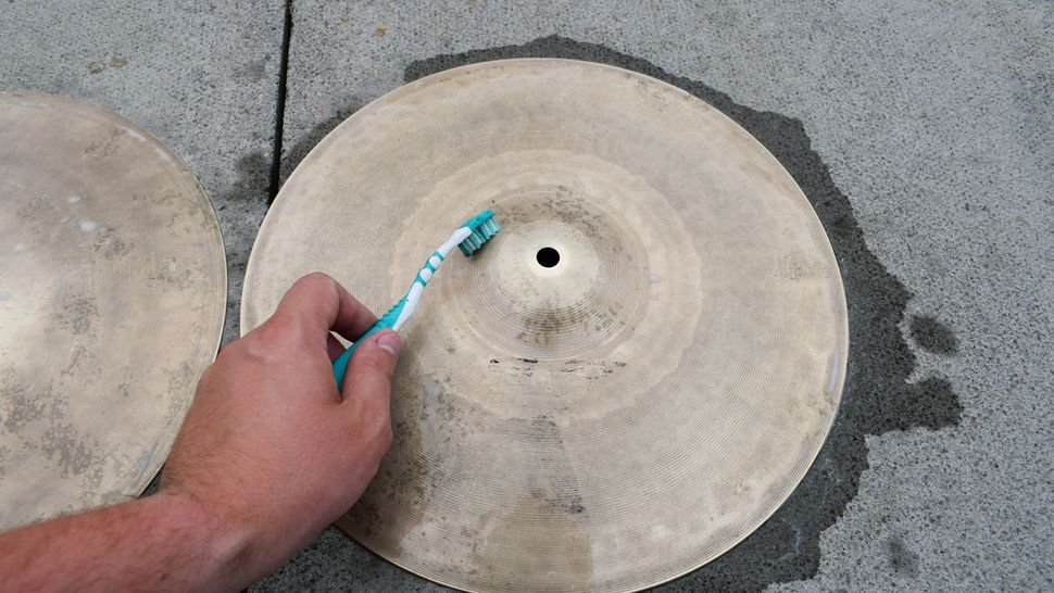 how to clean cymbals without removing logo