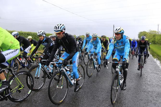 Michele Scarponi and Jani Brajkovic ride together