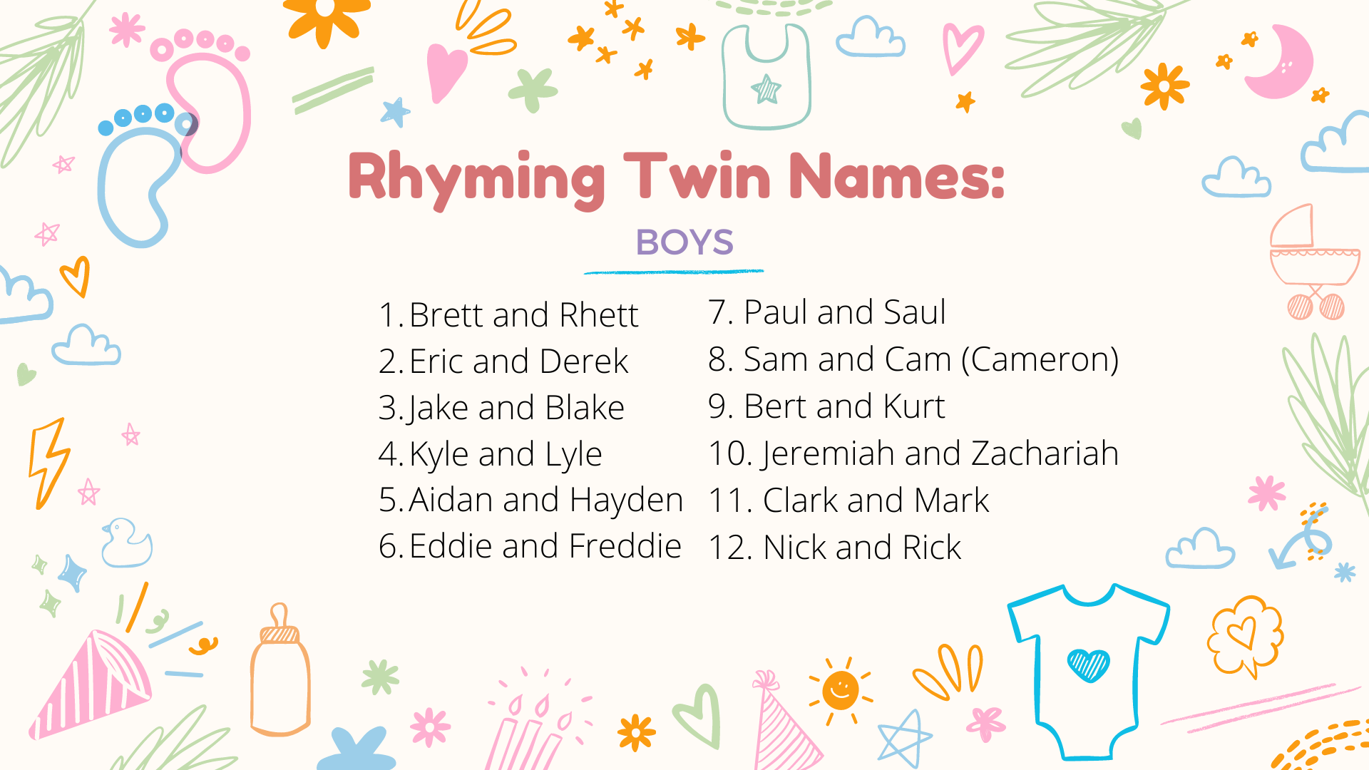 Boy names. Твин бойс. Rhyming Twins. Boys and girls names.