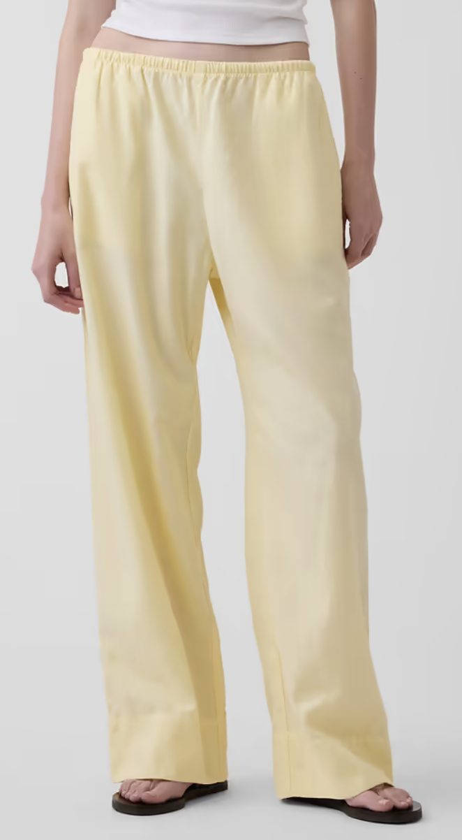 Gap, Linen-Blend Easy Wide-Leg Pants
