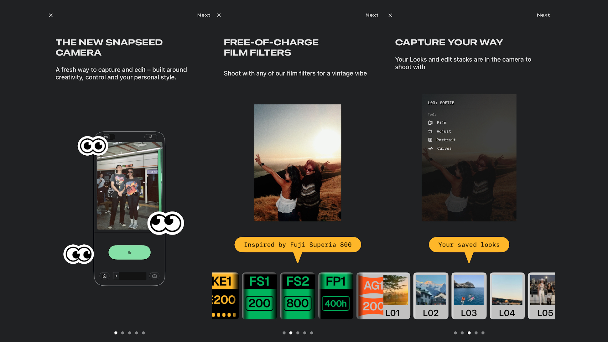 The camera feature on Snapseed