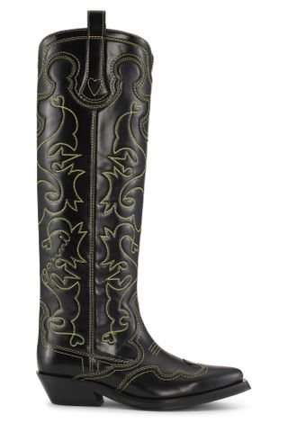 GANNI, Knee-High Embroidered Western Boots