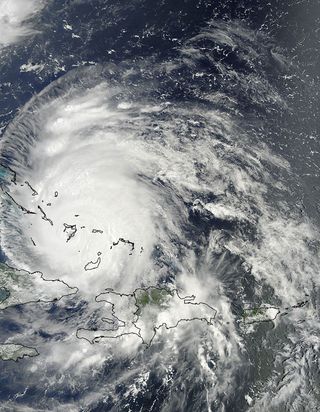 Hurricane Irene directly over the southern Bahamas