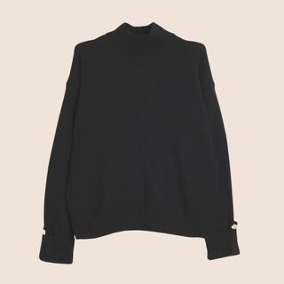 flat lay image of black jumper