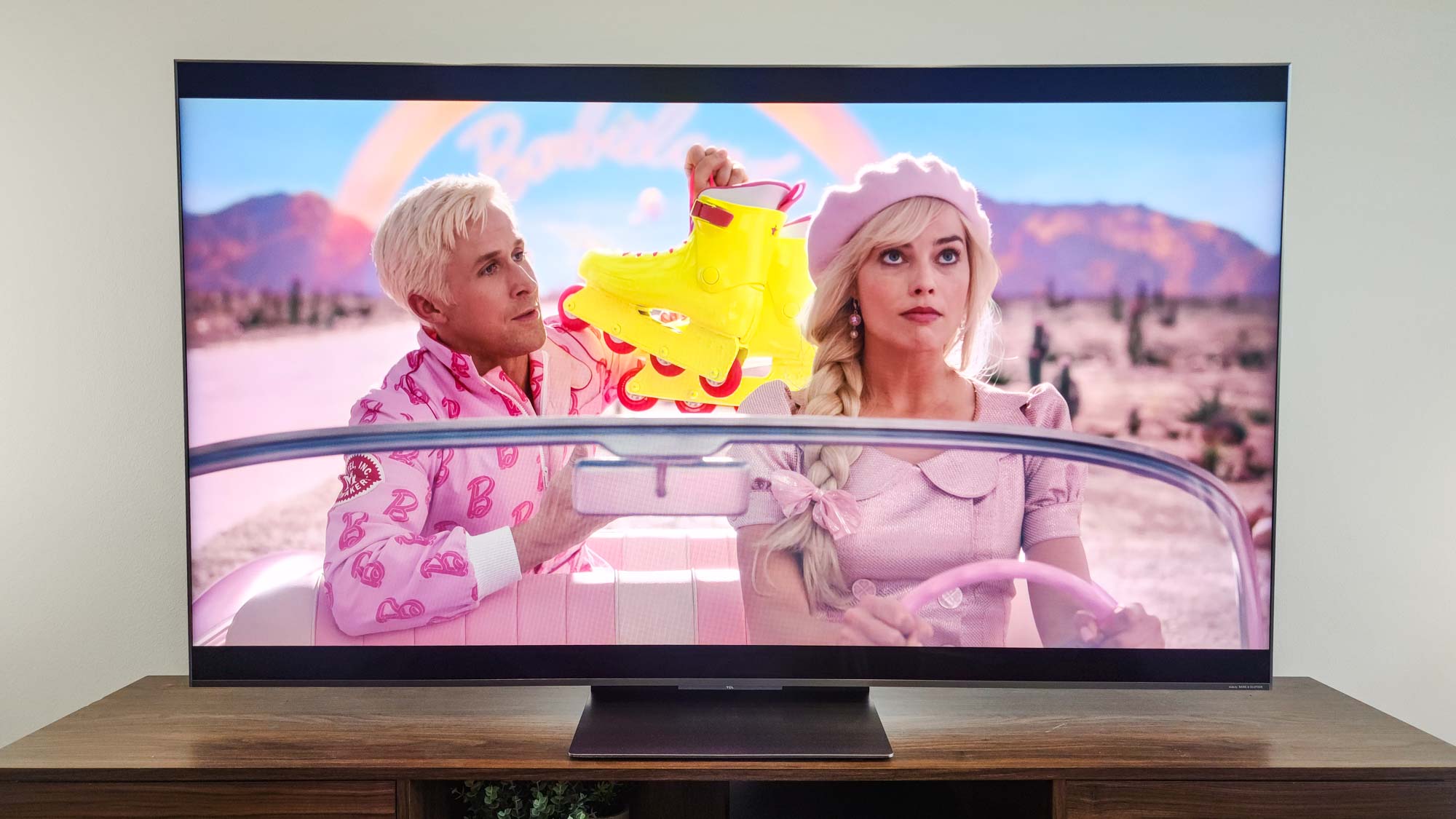 Barbie on a TCL QM8K QD-Mini LED TV.