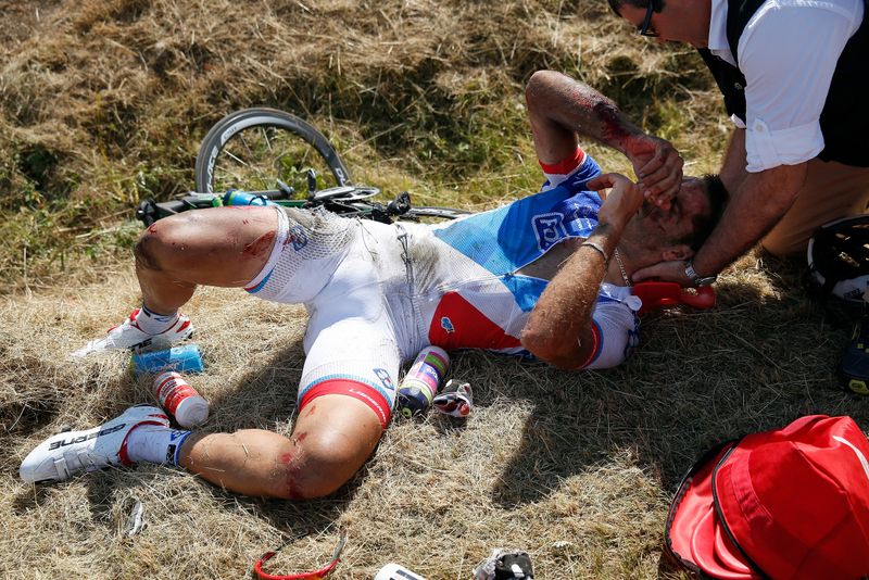William Bonnet (FDJ) was the first rider to fall