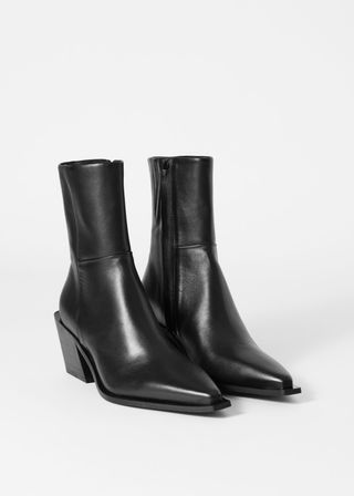 Sleek Leather Cowboy Boots