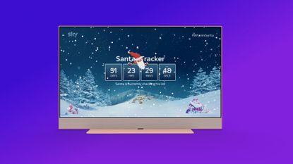 The Sky TV Santa Tracker on a blue and purple background