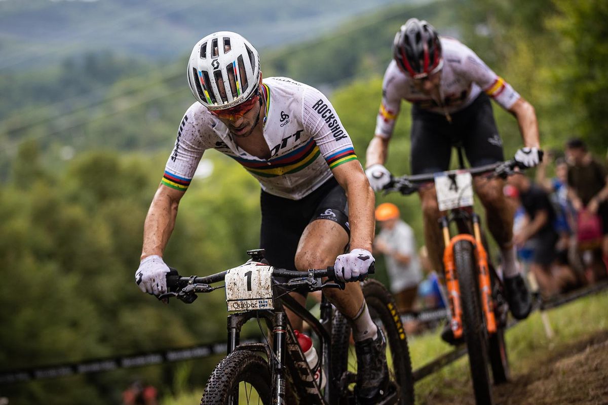 Nino Schurter (Scott-SRAM), despite finishing just off the podium in sixth, holds onto the overall leader's jersey with one race to go.