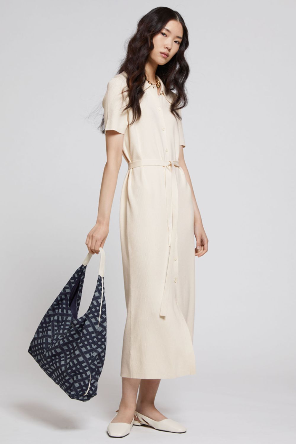 & Other Stories Fitted Midi Buttoned Shirt Dress