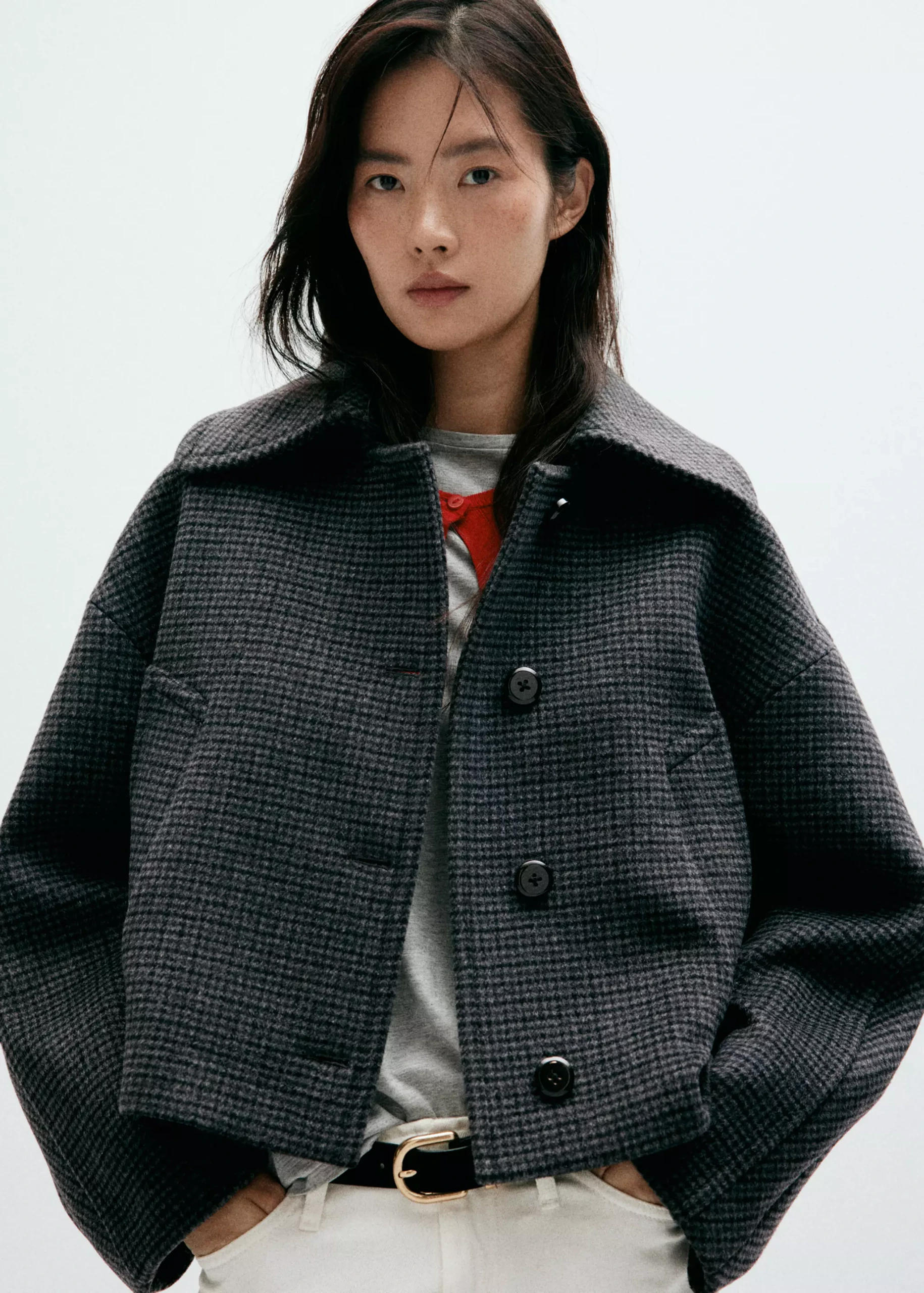 Houndstooth Wool Jacket - Women | Mango Usa
