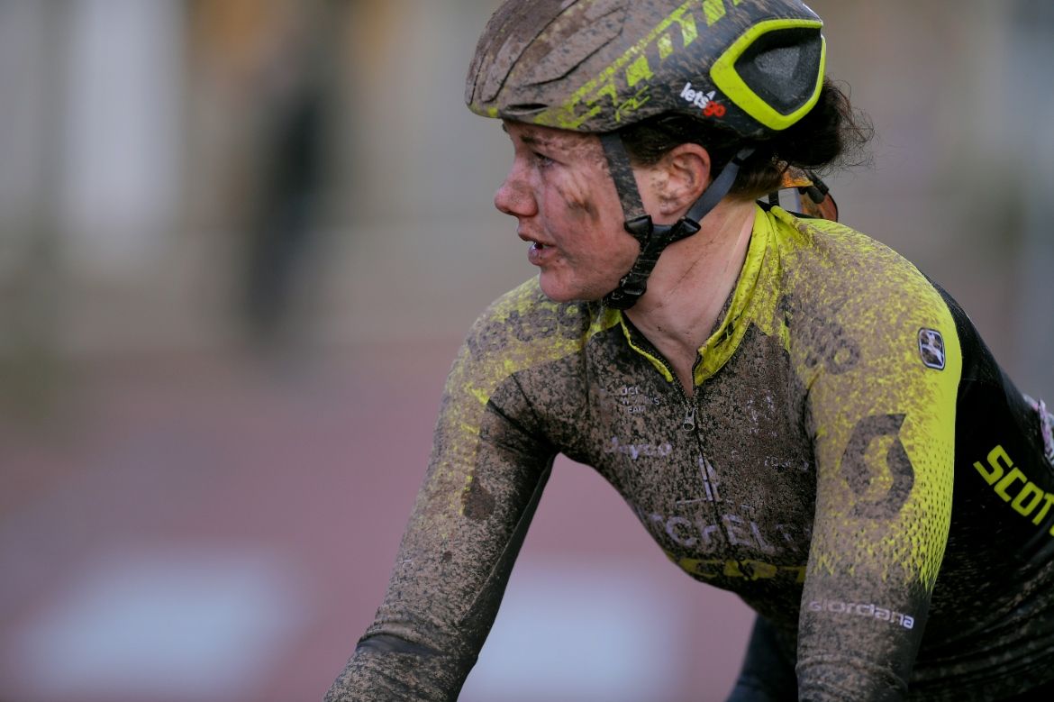 Sarah Roy at the finish