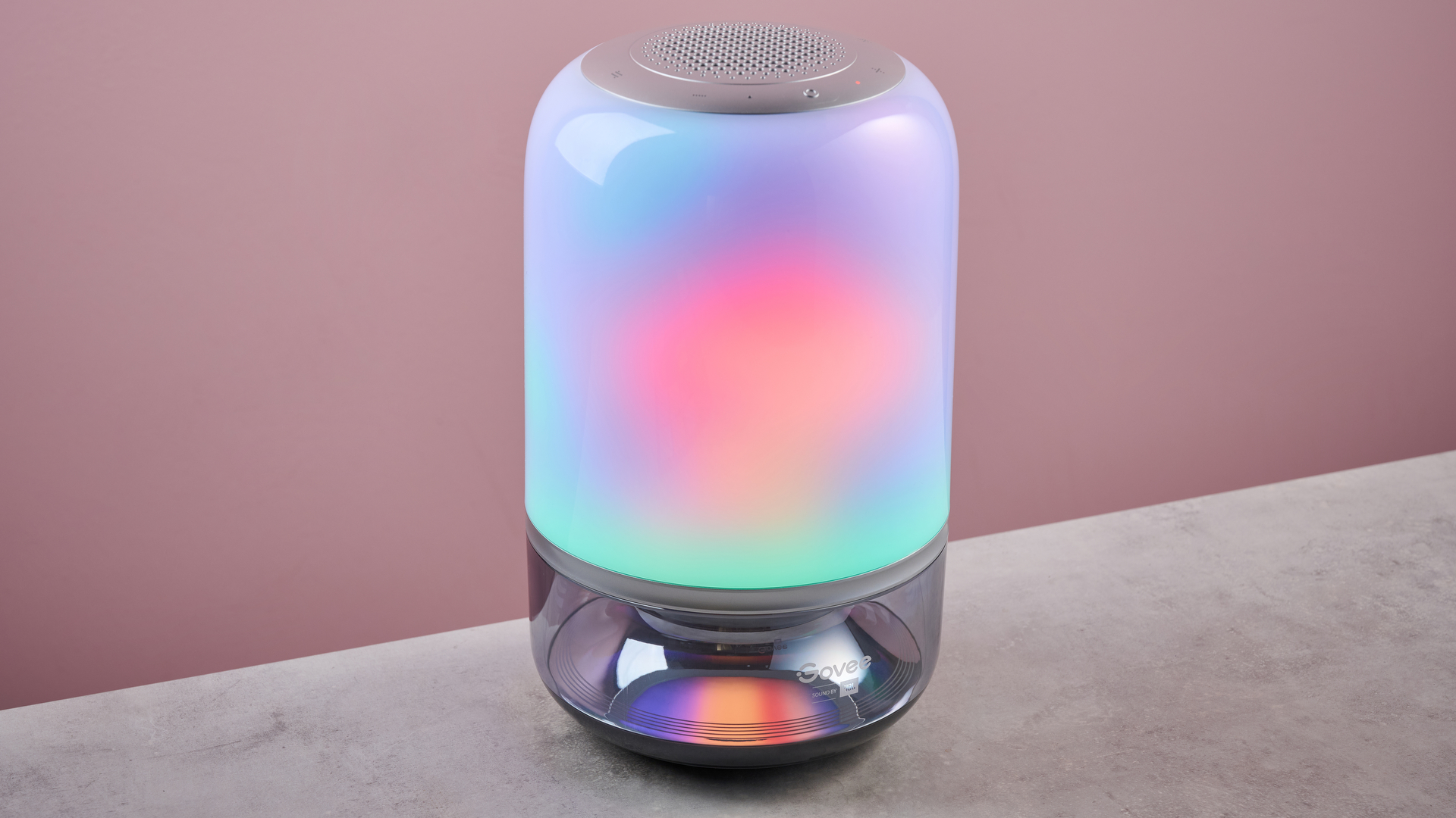 The Govee Table Lamp 2 Pro x Sound by JBL shows a colorful jellyfish scene.