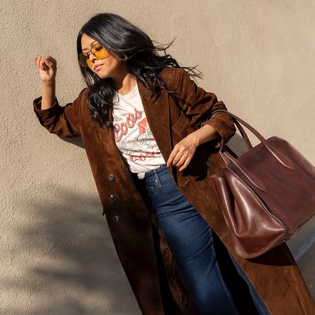 Woman outside shopping