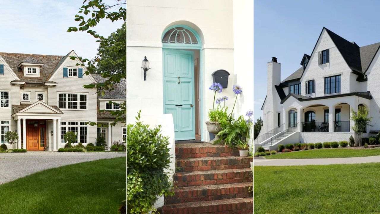 three home exteriors painted white