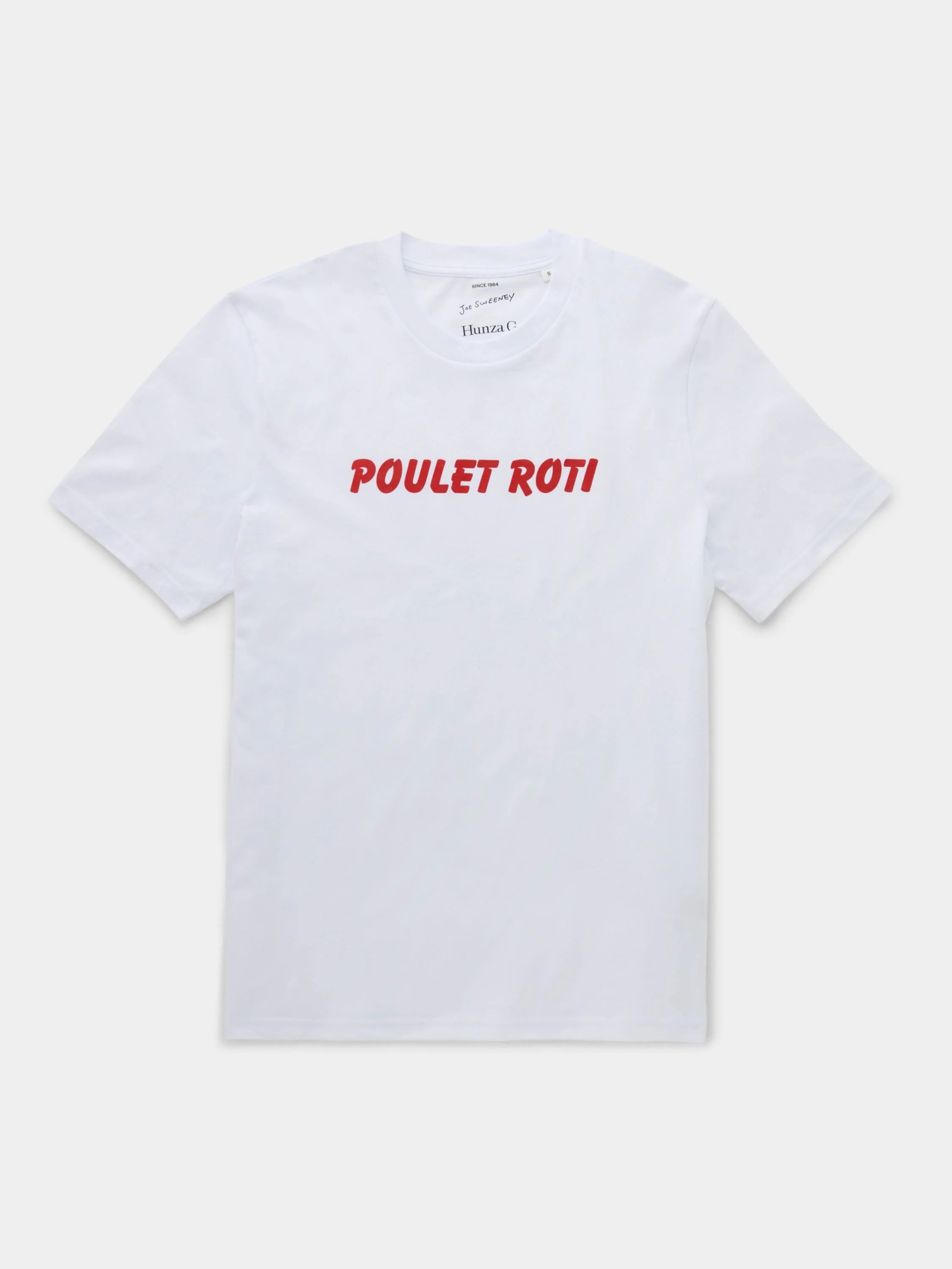 Hunza G, Unisex "Poulet Roti" Slogan Tee