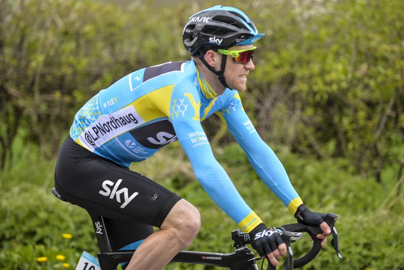 Lars Petter Nordhaug (Team Sky) spends his first day as race leader