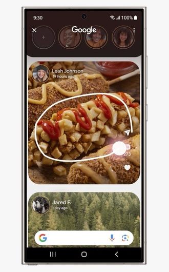 Users can "Circle to Search" food items.