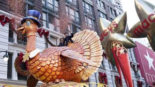 Mario Lopez on a Macy's Thanksgiving Day Parade float