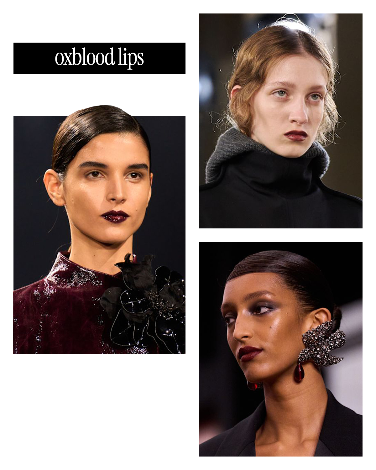 Oxblood lips collage