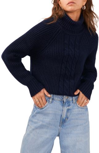 Back Cutout Turtleneck Sweater