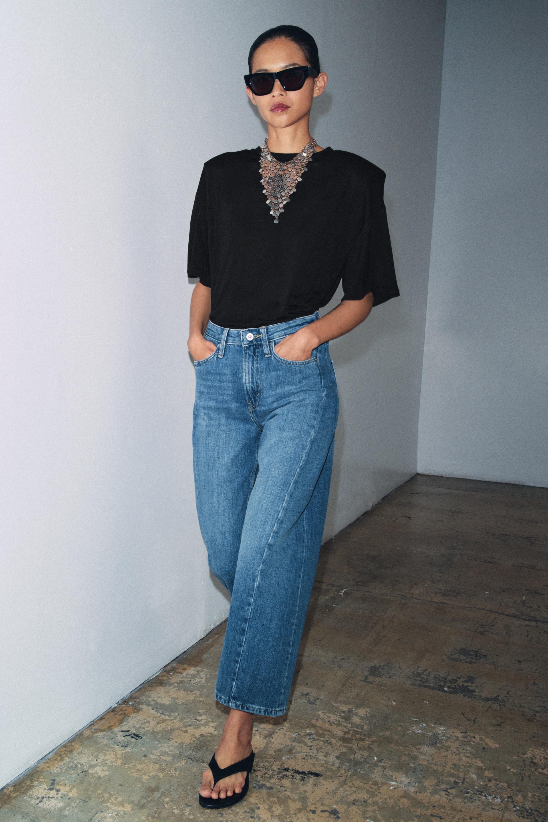 Zw Collection Mid-Rise Relaxed Ankle Jeans
