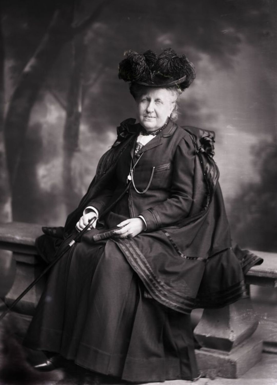 A black and white photo of Isabel, Princess Imperial of Brazil