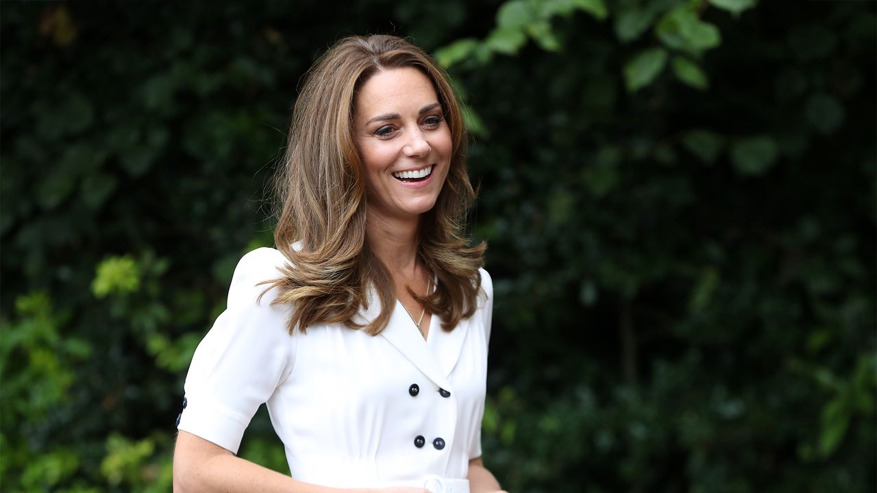 HEFFIELD, ENGLAND - AUGUST 04: Catherine, Duchess of Cambridge talks to CEO Baby Basics UK Cat Ross, Founder of Abernecessities Danielle Flecher-Horn and CEO Little Village Sophia Parker during a visit to Baby Basic UK &amp; Baby Basics Sheffield on August 04, 2020 in Sheffield, England. Baby Basics is a volunteer project supporting families in need struggling to provide for their newborns. (Photo by Chris Jackson - WPA Pool/Getty Images)