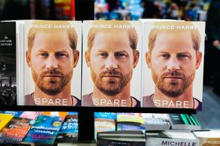 Prince Harry's book, Spare, on a table