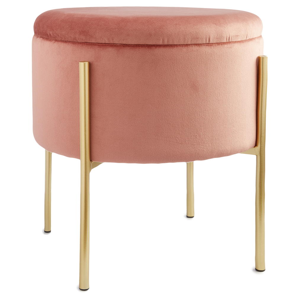 stool with blush velvet and pink color