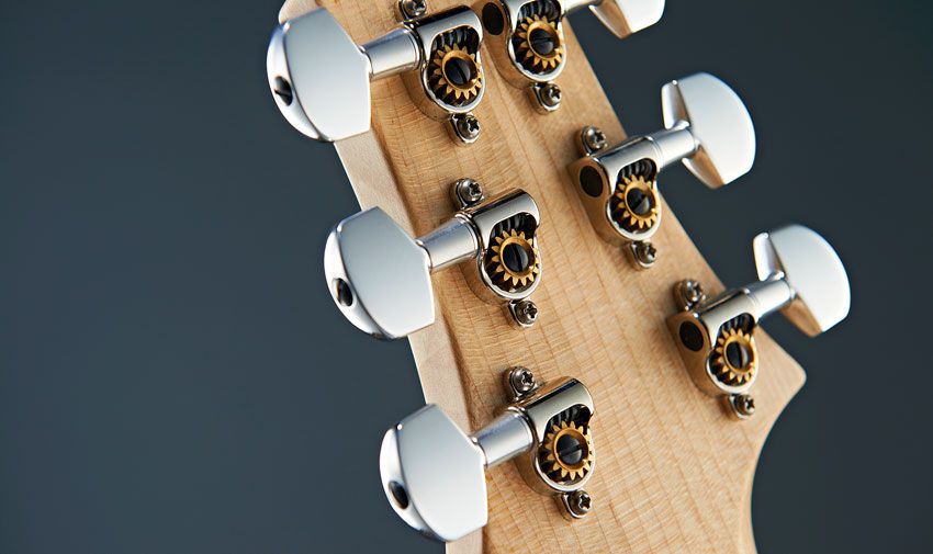 With minimum parts and plating, PRS's Phase III locking tuners are superbly functional