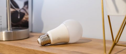 The Hive Smart Light Bulb laying down on a shelf