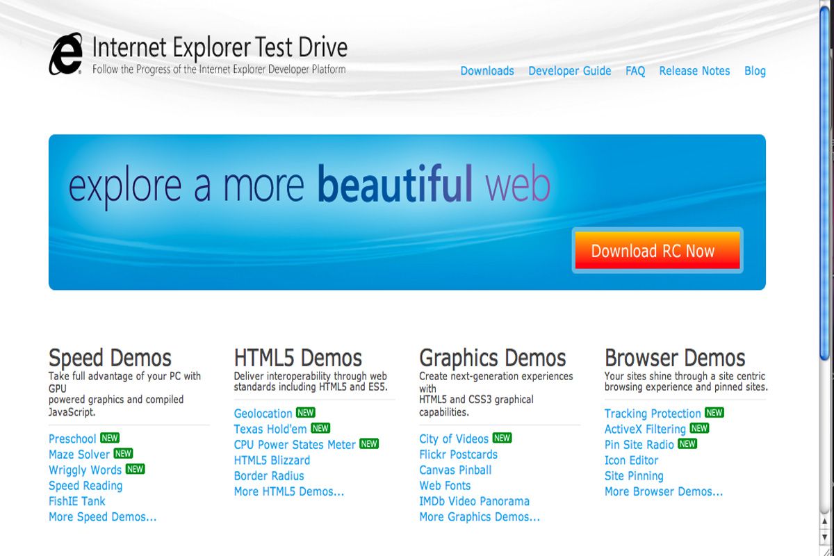 IE9 RC page