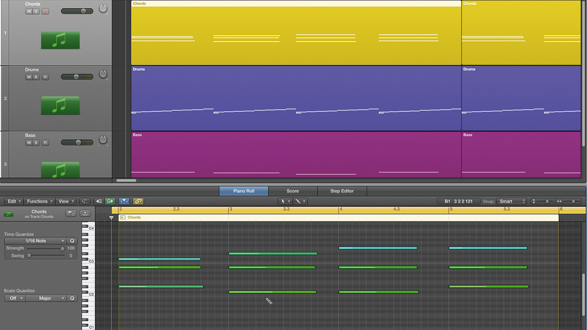 &quot;Using the Scissors tool in any DAW, you can cut holes into the top line of your chord progression and fill in the gaps between note steps.&quot;