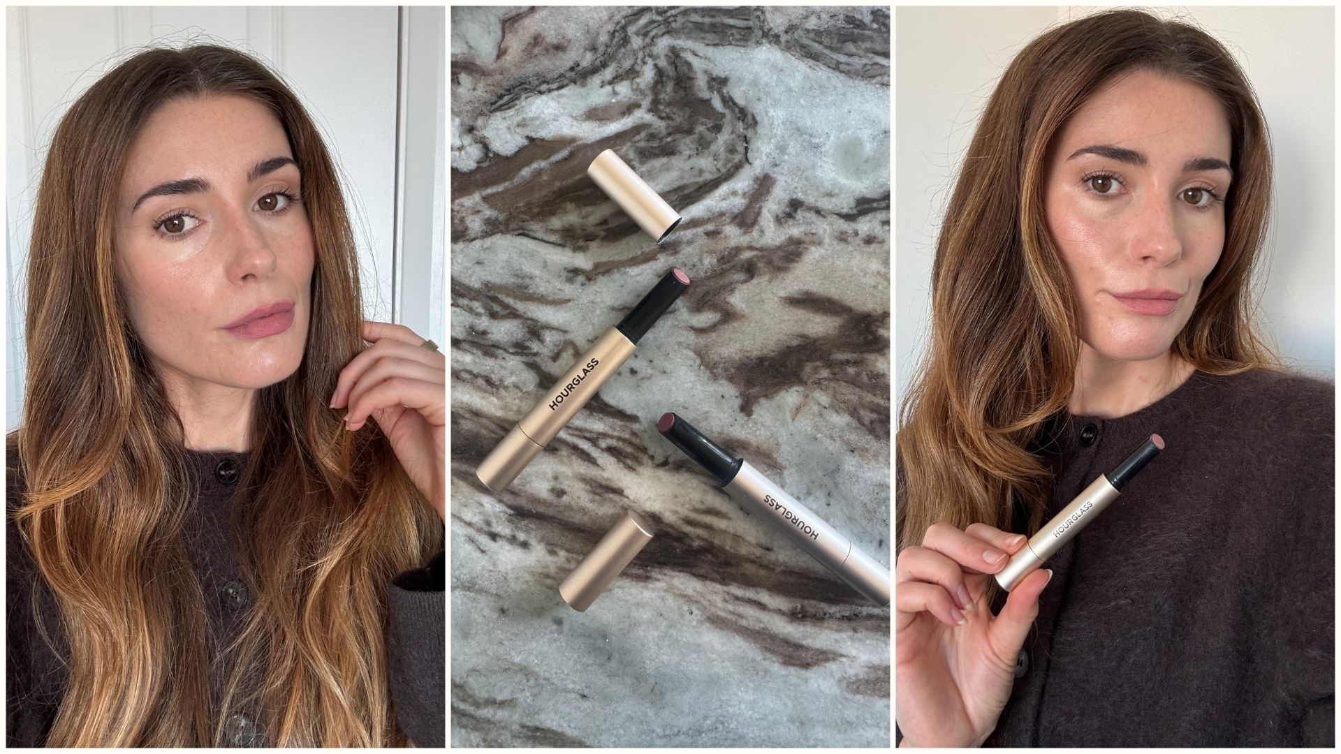 A selfies of beauty editor Eleanor Vousden testing the Hourglass Phantom Blur Balms