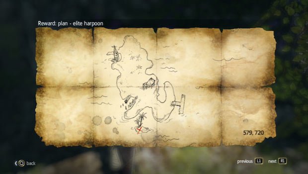 Black Flag Buried Treasure No. 6 map