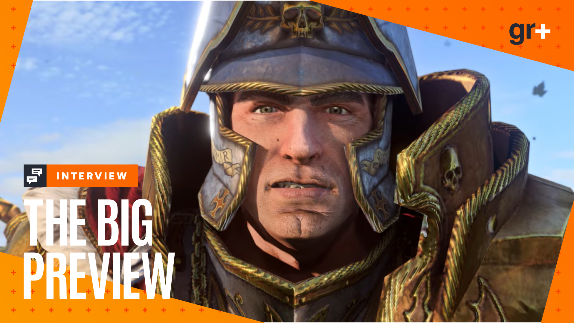 Emperor Karl Franz from Total War: Warhammer 3&#039;s Immortal Empires campaign, staring head-on in full armor