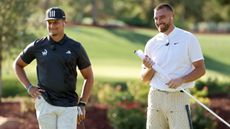 Patrick Mahomes and Travis Kelce during The Match