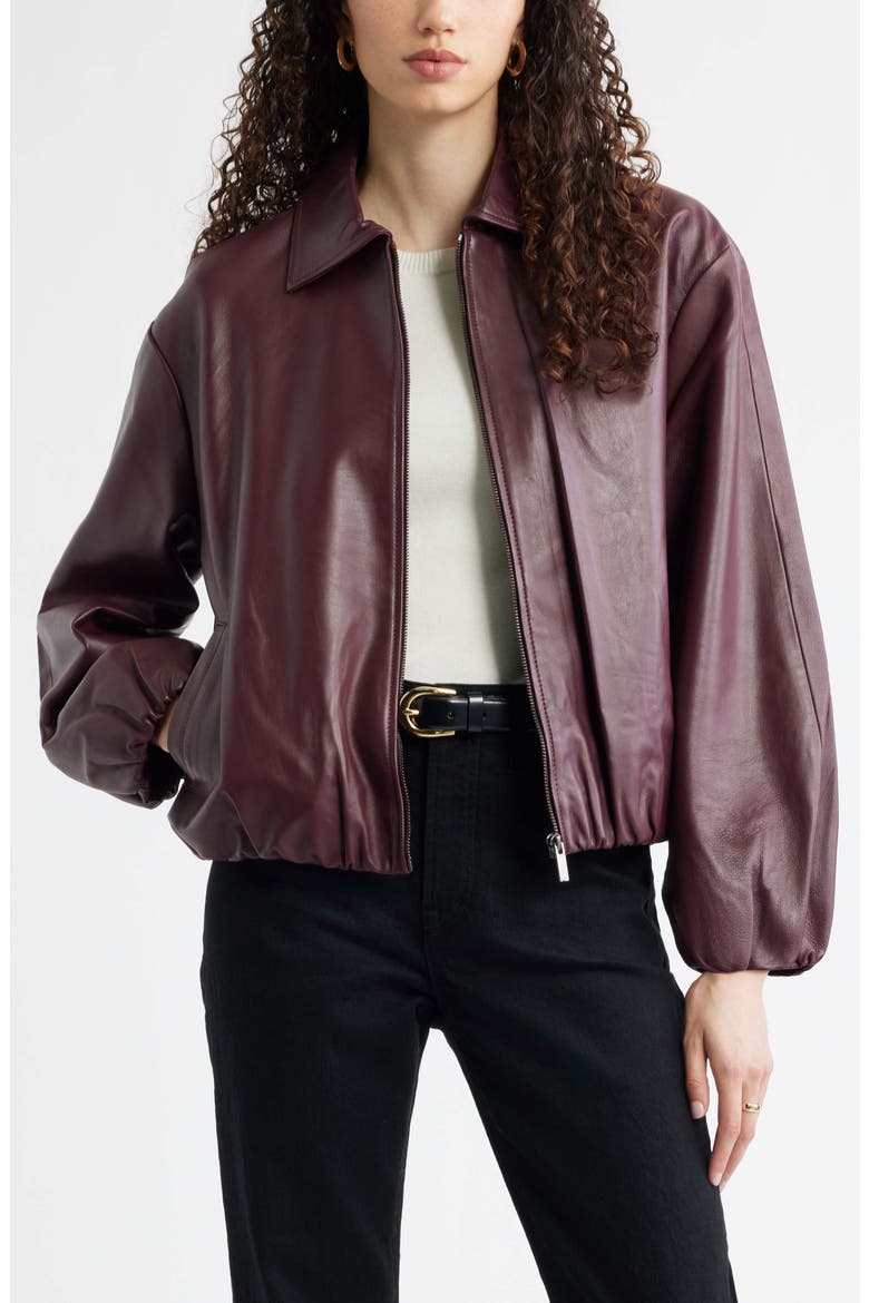 Bubble Hem Leather Jacket