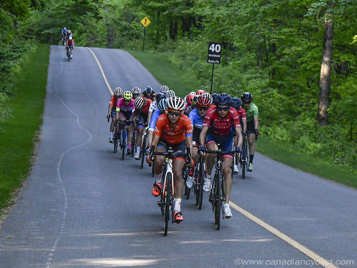 The group of 15 who went away on the climb, with chasers