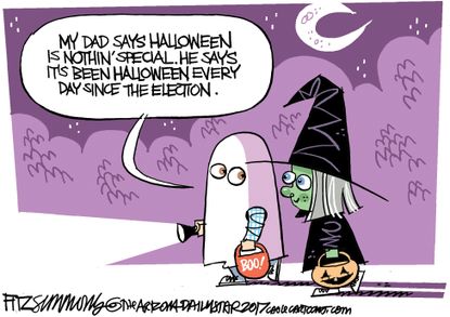 Political cartoon U.S. Halloween 2016 election