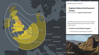 A map of Europe on AncestryDNA, showing where DNA had originated from.