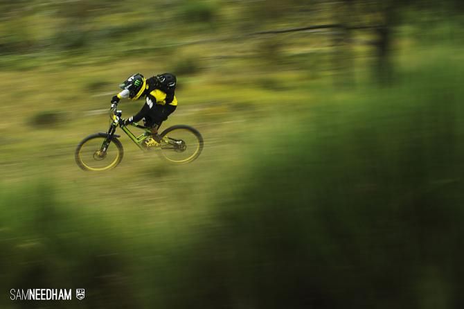 Jerome Clementz heads toward the finish of a time section