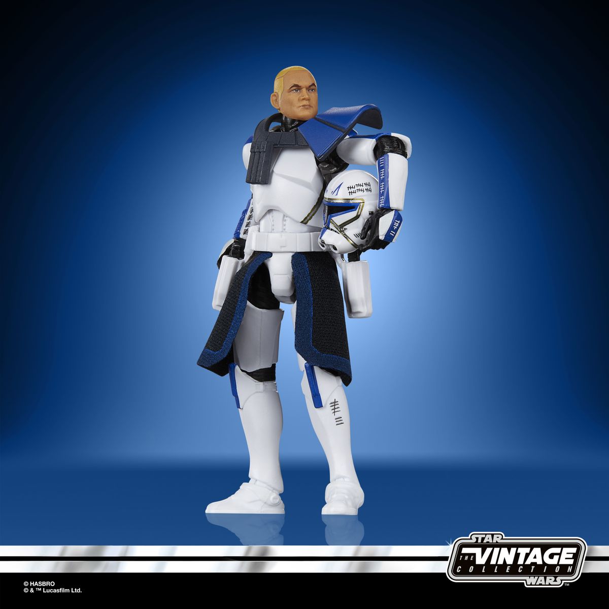 Clone Commander Rex on a blue background