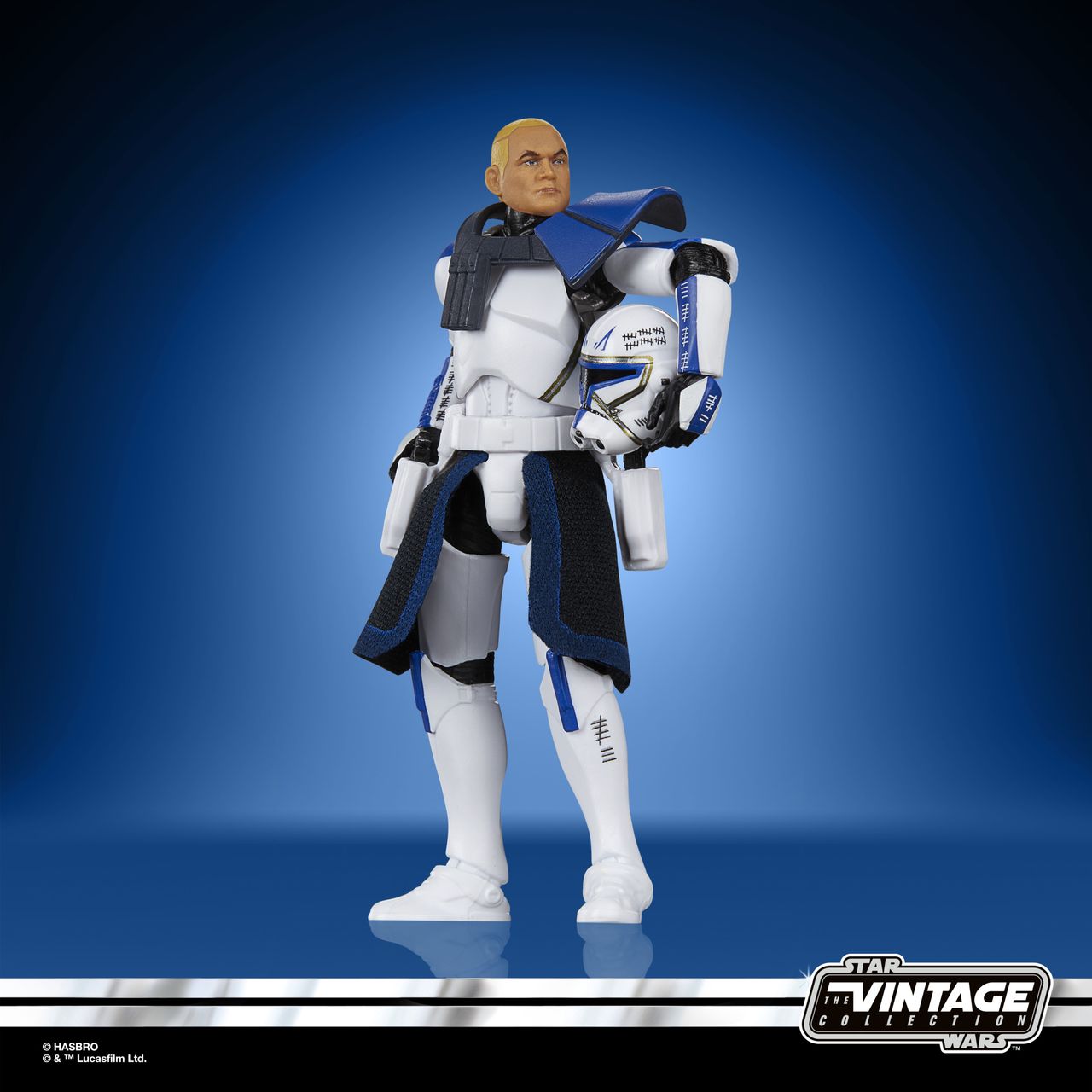 Clone Commander Rex on a blue background