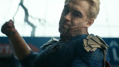 Homelander preparing to punch Ryan in The Boys season 5 episode 3