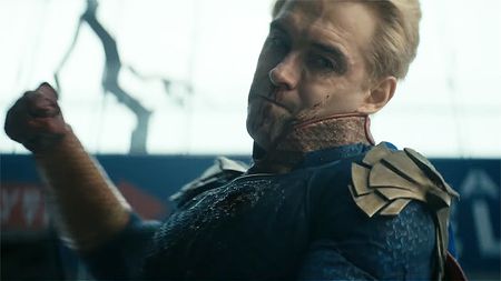 Homelander preparing to punch Ryan in The Boys season 5 episode 3