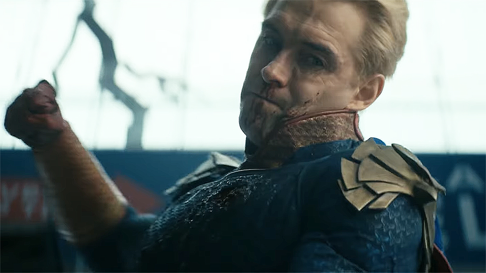 Homelander preparing to punch Ryan in The Boys season 5 episode 3