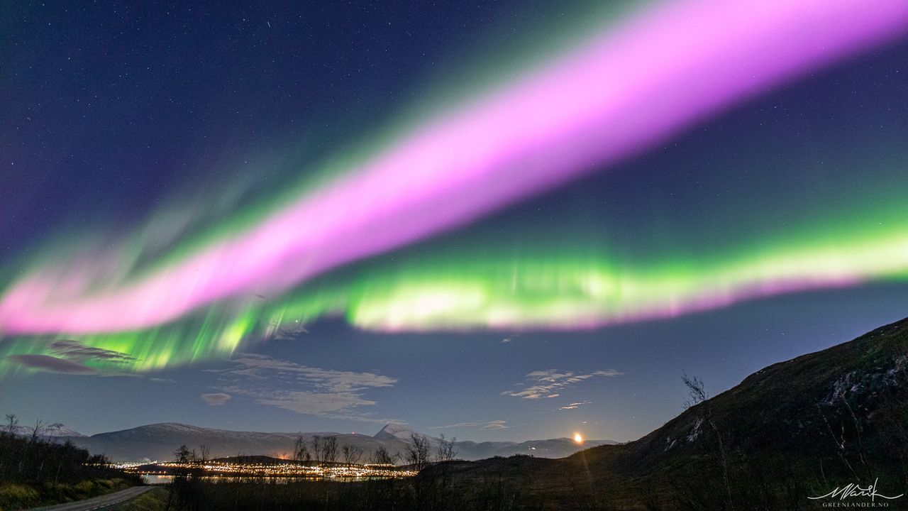 Pink auroras are extremely rare compared to the more common green lights.