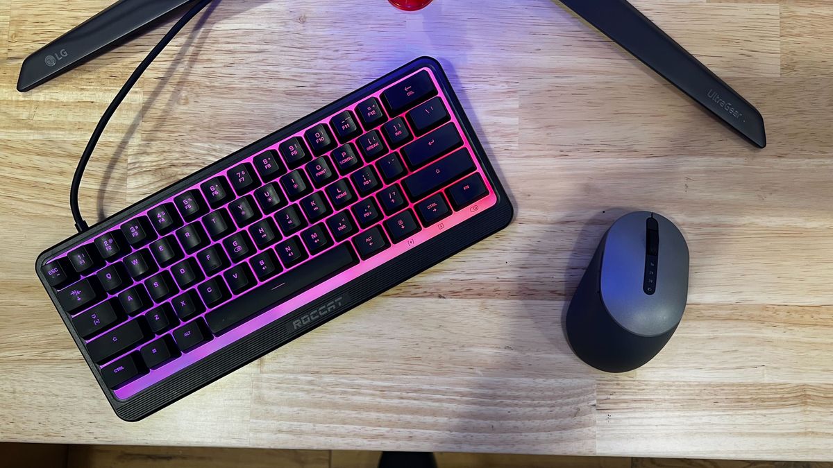 Roccat Magma Mini keyboard on desk.